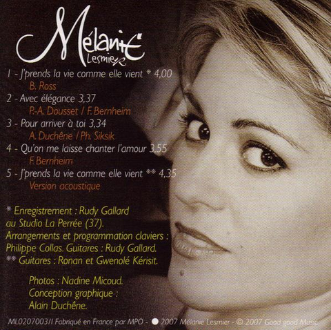 Mélanie Lesmier - J'prends la vie comme elle vient